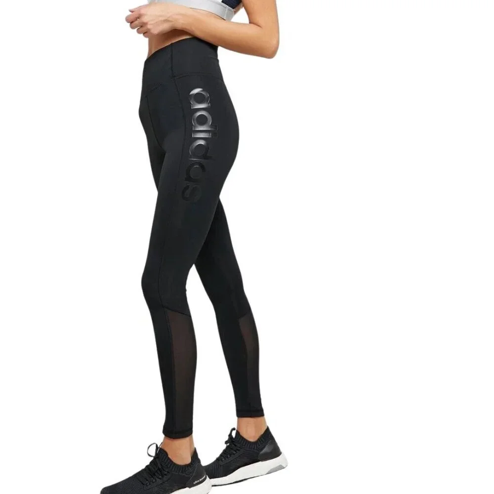adidas Design 2 Move High Rise Logo Tights Black Size X-Large - Picture 1 of 12
